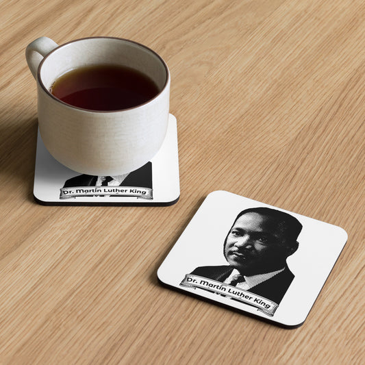 Exclusive MLK Jr. Cork Board Coasters – Celebrate Legacy – Perfect Home Decor – Eco-Friendly & Unique – Ideal Gift – Limited Edition – Grab Now!Cork-back coaster
