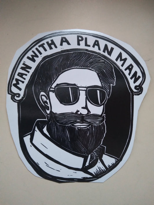 Man With a Plan Sticker