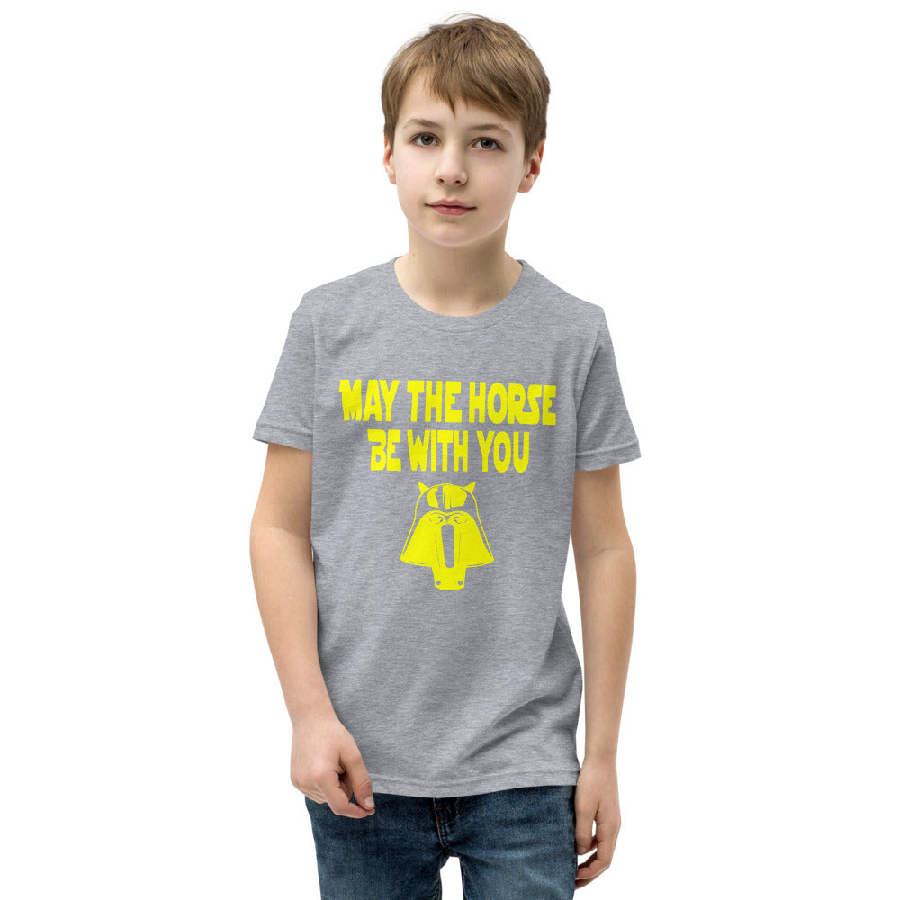 Horse Vader in Yellow Youth Short Sleeve T-Shirt