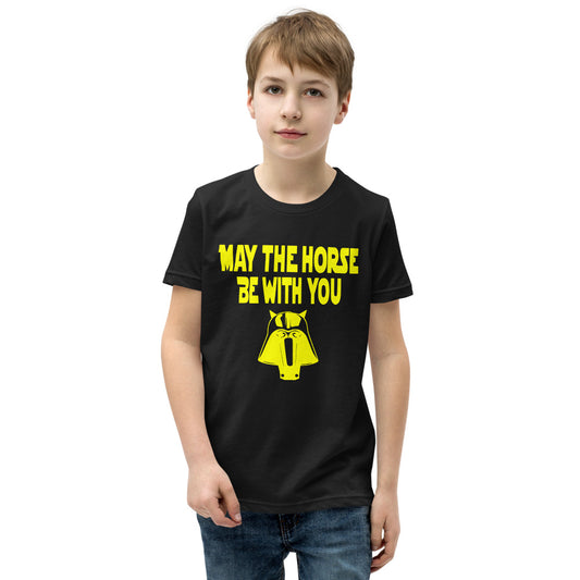 Horse Vader in Yellow Youth Short Sleeve T-Shirt