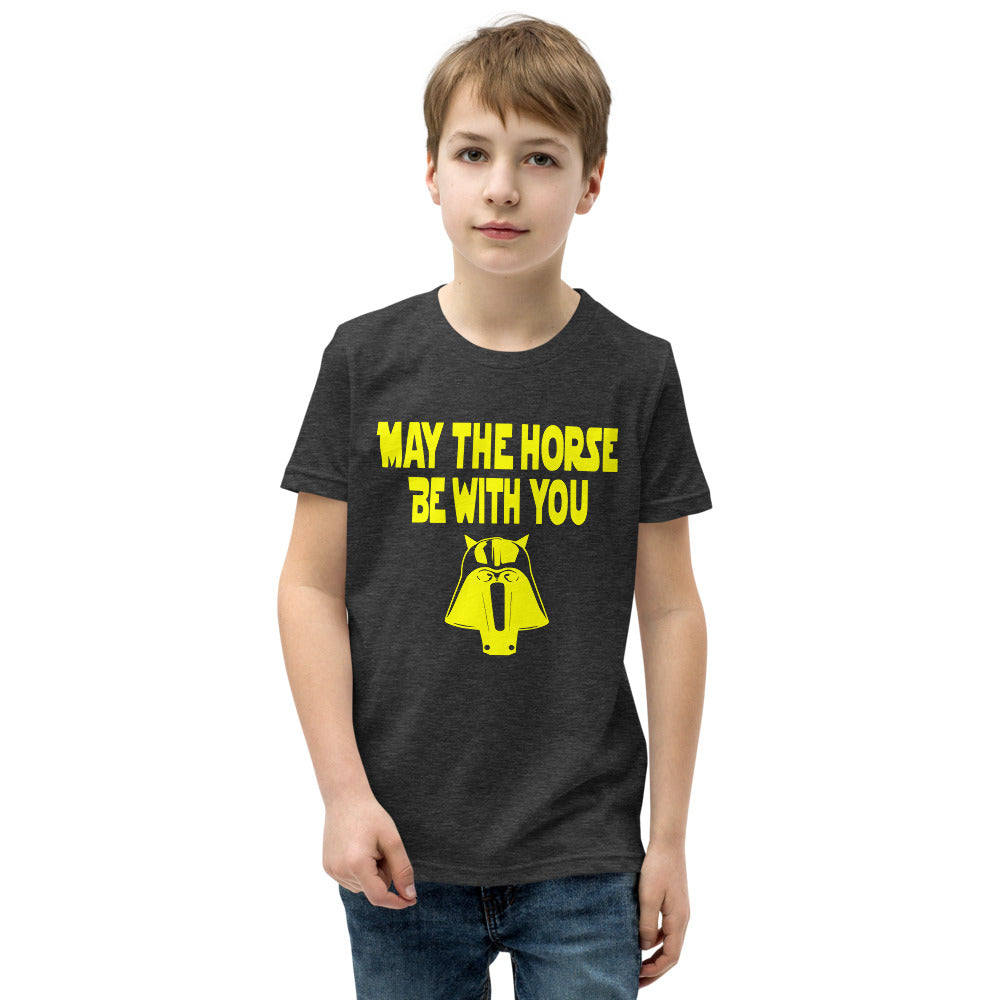 Horse Vader in Yellow Youth Short Sleeve T-Shirt